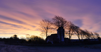 Ejdrup Kirke - solnedgang